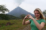 Brett, with Arenal Volcano in the middle of an eruption!!